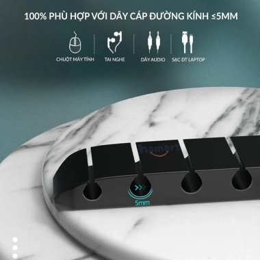 Kẹp Giữ Dây Cáp Hamart Siêu Dính Acrylic - Cố Định Dây Sạc Điện Thoại & Laptop, Chống Rối, Giá 9.900₫ 8 Kẹp Giữ Dây Cáp Hamart Siêu Dính Acrylic - Cố Định Dây Sạc Điện Thoại & Laptop, Chống Rối, Giá 9.900₫ 8