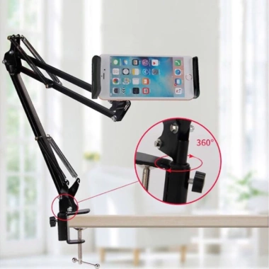 Kẹp iPad đa năng 95.000đ - Đỡ điện thoại, kẹp cạnh bàn, cạnh giường, xoay 360°