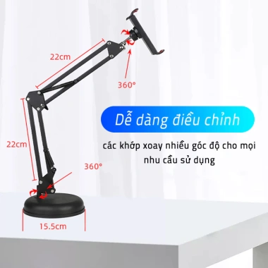 Kẹp iPad đa năng 95.000đ - Đỡ điện thoại, kẹp cạnh bàn, cạnh giường, xoay 360° 5 Kẹp iPad đa năng 95.000đ - Đỡ điện thoại, kẹp cạnh bàn, cạnh giường, xoay 360° 5