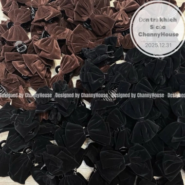 Kẹp làm phồng tóc nơ nhung đen HNH 4 size - Phù hợp mọi độ dày, 130k - ChannyHouse