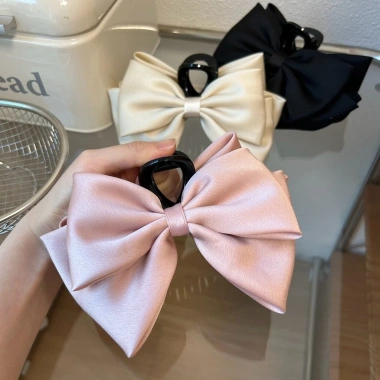 Kẹp Nơ Lụa Satin 13cm Siêu Lớn - Che Hết Tóc, Giá Ưu Đãi 130k 2
