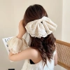 Kẹp Nơ Ren Tiểu Thư Size Đại 24cm Màu Kem - Kẹp Bấm Nửa Tóc Giá 100k