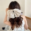 Kẹp Nơ Ren Tiểu Thư Size Đại 24cm Màu Kem - Kẹp Bấm Nửa Tóc Giá 100k 6