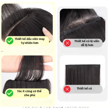 Kẹp phồng chân tóc giả nữ đẹp kiểu mới Dấu Viền Cao Cấp - Giá 1 Bên 40,000 VND 2