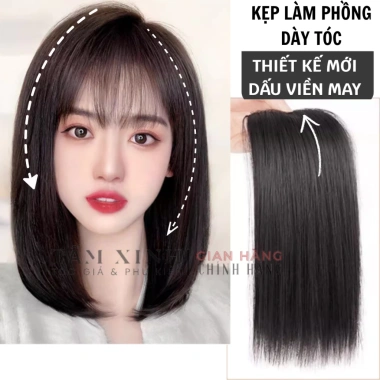 Kẹp phồng chân tóc giả nữ đẹp kiểu mới Dấu Viền Cao Cấp - Giá 1 Bên 40,000 VND 5