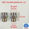 Kép Thu Ren Ngoài Inox 3/4 - 1/2 - Giá ưu đãi 15.000, inox bền, 2 đầu ren 6