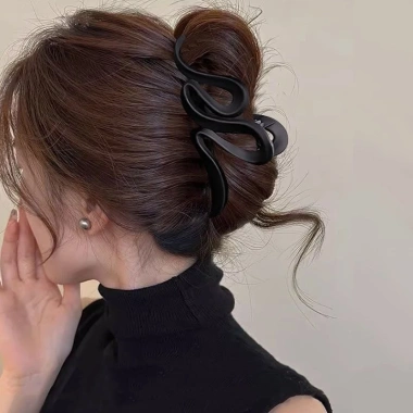 Kẹp tóc acrylic đen 15cm - Kẹp càng cua to Hàn Quốc thời trang nữ, giá ưu đãi 7.000đ 8