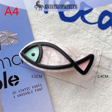 Kẹp tóc barrettes xương cá Hàn Quốc Onetimingfine – Cá heo hoạt hình mùa hè ngộ nghĩnh 4