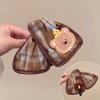 Kẹp tóc cá mập bản to đính nơ vải caro gấu phong cách Hàn Quốc, chỉ 59.000đ Tana Storee 5