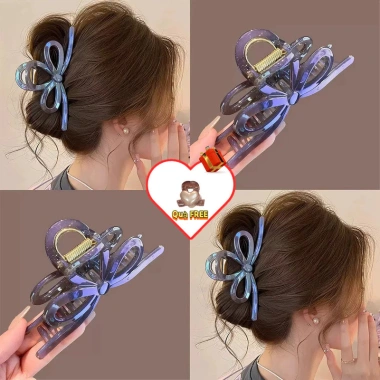 Kẹp tóc cá mập Hàn Quốc 13cm Nơ ngọc trai lớn chuẩn loại 1 giữ chắc