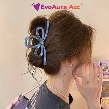 Kẹp tóc cá mập Hàn Quốc 13cm Nơ ngọc trai lớn chuẩn loại 1 giữ chắc