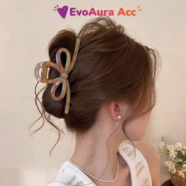 Kẹp tóc cá mập Hàn Quốc 13cm Nơ ngọc trai lớn chuẩn loại 1 giữ chắc