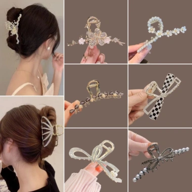 Kẹp tóc càng cua kim loại sang trọng, đính đá tinh xảo giá ưu đãi 32.000₫ 4