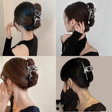 Kẹp tóc càng cua kim loại sang trọng, đính đá tinh xảo giá ưu đãi 32.000₫ 5