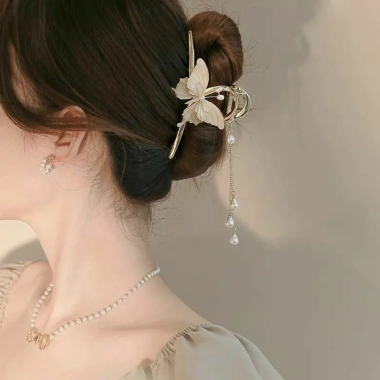 Kẹp tóc càng cua kim loại sang trọng, đính đá tinh xảo giá ưu đãi 32.000₫ 9