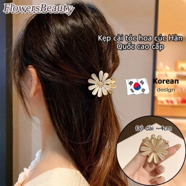 Kẹp Tóc Cao Cấp Hàn Quốc Hoa Cúc Nhỏ Nữ - Búi Cao Thời Trang, Chống Trượt, Giá 135k