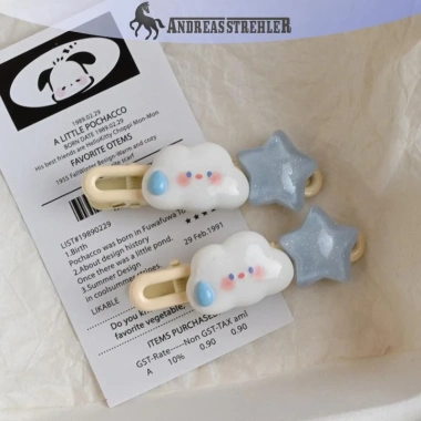 Kẹp tóc Cloud Jelly Stars Hoạt hình dễ thương - Phụ kiện thời trang cô gái trẻ em, giá ưu đãi 31.281 VND