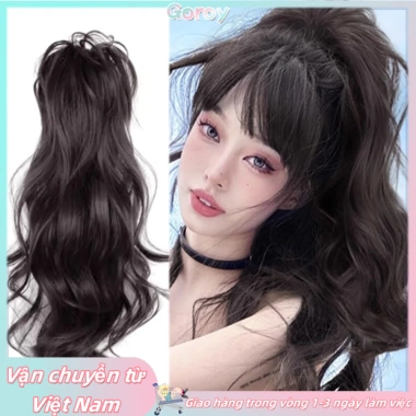 Kẹp tóc công chúa Y2K 40cm lông tơ sóng cao, đuôi ngựa xoăn nửa buộc, nối dài, giảm giá 52.066 VND
