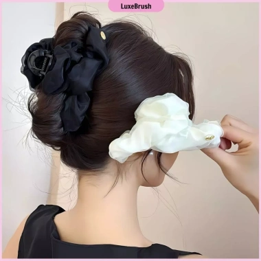 Kẹp Tóc Gạc Xếp Ly LuxeBrush - Phối Voan Thanh Lịch, Kẹp Cá Mập Nữ Tiểu Thư, Giá 36,652 VND