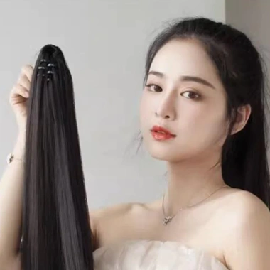 Kẹp tóc giả 45cm đuôi ngựa thẳng - Tăng khối lượng tóc cho nữ & bé gái, chỉ 39.600₫