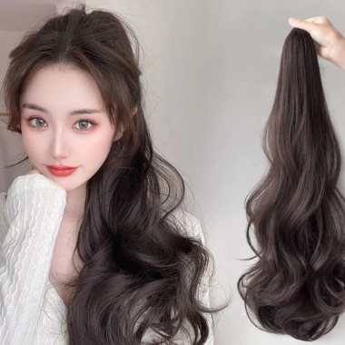 Kẹp tóc giả đuôi ngựa 40cm xoăn sóng lông tơ vô hình, thời trang nữ, mở rộng, dùng hàng ngày - giá 39.600 VND
