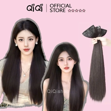 Kẹp Tóc Giả Hàn Quốc 45-55cm Set 3 Dải Dày Tóc Tự Nhiên, Mềm Đẹp - Qiqishop