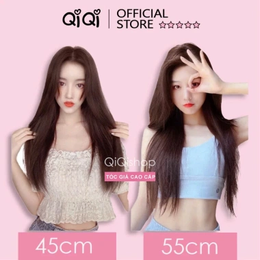 Kẹp Tóc Giả Hàn Quốc 45-55cm Set 3 Dải Dày Tóc Tự Nhiên, Mềm Đẹp - Qiqishop
