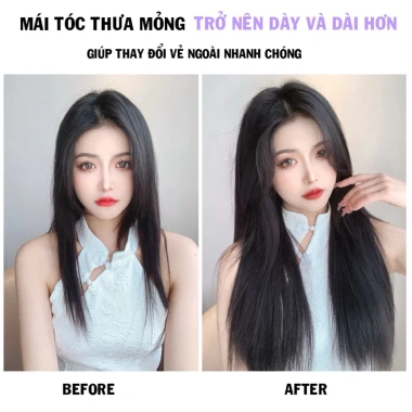 Kẹp Tóc Giả Hàn Quốc 45-55cm Set 3 Dải Dày Tóc Tự Nhiên, Mềm Đẹp - Qiqishop