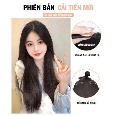 Kẹp Tóc Giả Hàn Quốc 45-55cm Set 3 Dải Dày Tóc Tự Nhiên, Mềm Đẹp - Qiqishop