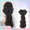 Kẹp Tóc Giả Tự Nhiên Nơ Xoăn, Kiểu Bện Đuôi Ngựa Mềm Mại - Giá 81.400 VND