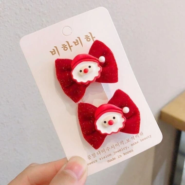 Kẹp tóc Giáng Sinh cho mèo 2 chiếc - Chọn kẹp hoặc dây buộc, ưu đãi Năm Mới
