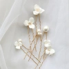 Kẹp tóc handmade 6 chiếc chữ U ngọc trai và hoa gốm - Phù hợp tiệc cưới lễ hội, giá ưu đãi 138.780 VND