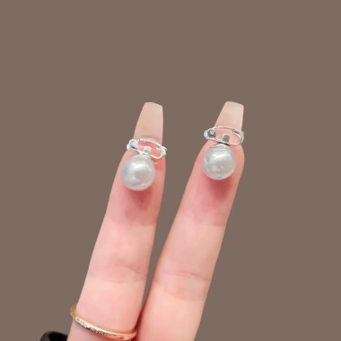 Kẹp tóc hạt bạc Y2K - Cặp nơ thời trang cá tính, giảm còn 21.000đ