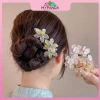Kẹp tóc hình chữ U màu xám hoa sườn – Phong cách Trung Hoa cổ điển, phụ kiện Hanfu sang trọng