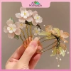 Kẹp tóc hình chữ U màu xám hoa sườn – Phong cách Trung Hoa cổ điển, phụ kiện Hanfu sang trọng 2