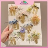 Kẹp tóc hình chữ U màu xám hoa sườn – Phong cách Trung Hoa cổ điển, phụ kiện Hanfu sang trọng 5