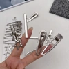 Kẹp tóc hình học kim loại bạc 8 chiếc - teen, giao nhanh, giá 37.400₫ 3