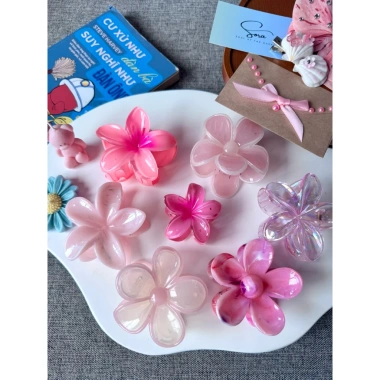 Kẹp tóc Hoa đa màu phong cách Hàn Quốc xinh xắn phù hợp mọi outfit, giảm giá 20k