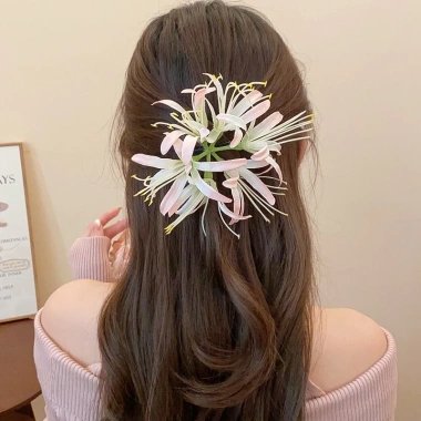 Kẹp tóc hoa đỏ phong cách quốc gia thiết kế phù hợp bangs, giá chỉ 33.813 VND 5