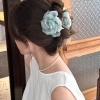 Kẹp tóc hoa hồng ngọt ngào cho cô gái - phụ kiện bun, đuôi ngựa thời trang 4