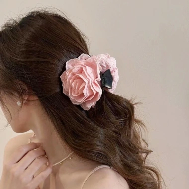 Kẹp Tóc Hoa Hồng Thanh Lịch - Đuôi Ngựa và Cuộn Dây, Giá 41.800 VND Giảm Giá 2