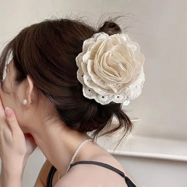 Kẹp Tóc Hoa Hồng Thanh Lịch - Đuôi Ngựa và Cuộn Dây, Giá 41.800 VND Giảm Giá 6