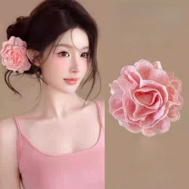 Kẹp Tóc Hoa Hồng Thanh Lịch - Đuôi Ngựa và Cuộn Dây, Giá 41.800 VND Giảm Giá 7