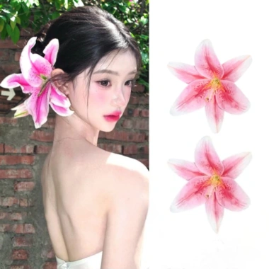 Kẹp Tóc Hoa Huệ Màu Hồng Chuyển Màu - Phụ Kiện Thời Trang Nữ Tiện Lợi Giá Ưu Đãi 3