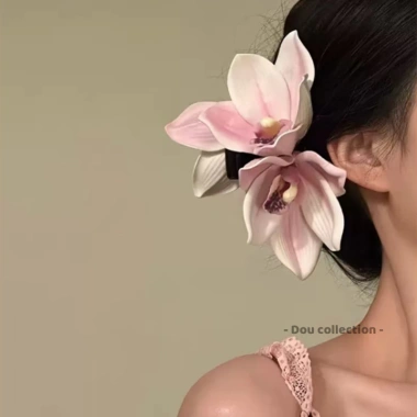 Kẹp Tóc Hoa Ly Đa Màu KT106 Dễ phối áo dài, chụp ảnh lễ tết phong cách Hàn Quốc 3