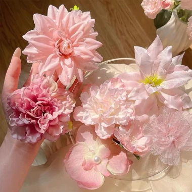 Kẹp tóc Hoa thược dược mùa xuân phong cách Trung Hoa và Hoa cài đầu chụp ảnh nàng thơ, giá ưu đãi 28,960₫