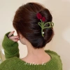 Kẹp Tóc Hoa Tulip và Cá Mập Nhung Siêu Lớn Phong Cách Hàn Quốc Dành Cho Nữ 2