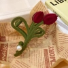 Kẹp Tóc Hoa Tulip và Cá Mập Nhung Siêu Lớn Phong Cách Hàn Quốc Dành Cho Nữ 3