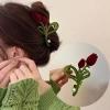 Kẹp Tóc Hoa Tulip và Cá Mập Nhung Siêu Lớn Phong Cách Hàn Quốc Dành Cho Nữ 7