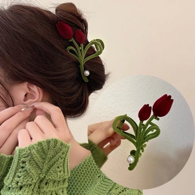Kẹp Tóc Hoa Tulip và Cá Mập Nhung Siêu Lớn Phong Cách Hàn Quốc Dành Cho Nữ 7 Kẹp Tóc Hoa Tulip và Cá Mập Nhung Siêu Lớn Phong Cách Hàn Quốc Dành Cho Nữ 7